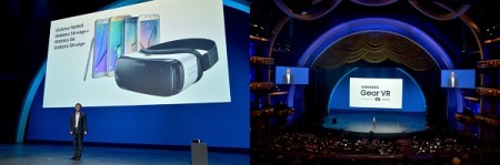 Samsung Gear VR at Oculus Connect 2 Developers Conference 2015 at Loews Hollywood Hotel on September 24, 2015 in Hollywood, California.